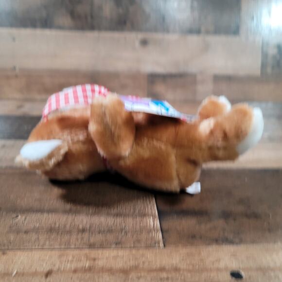 Vintage K.B. Bros. Brown Plush Bear with Red Bow - Picture 4 of 4